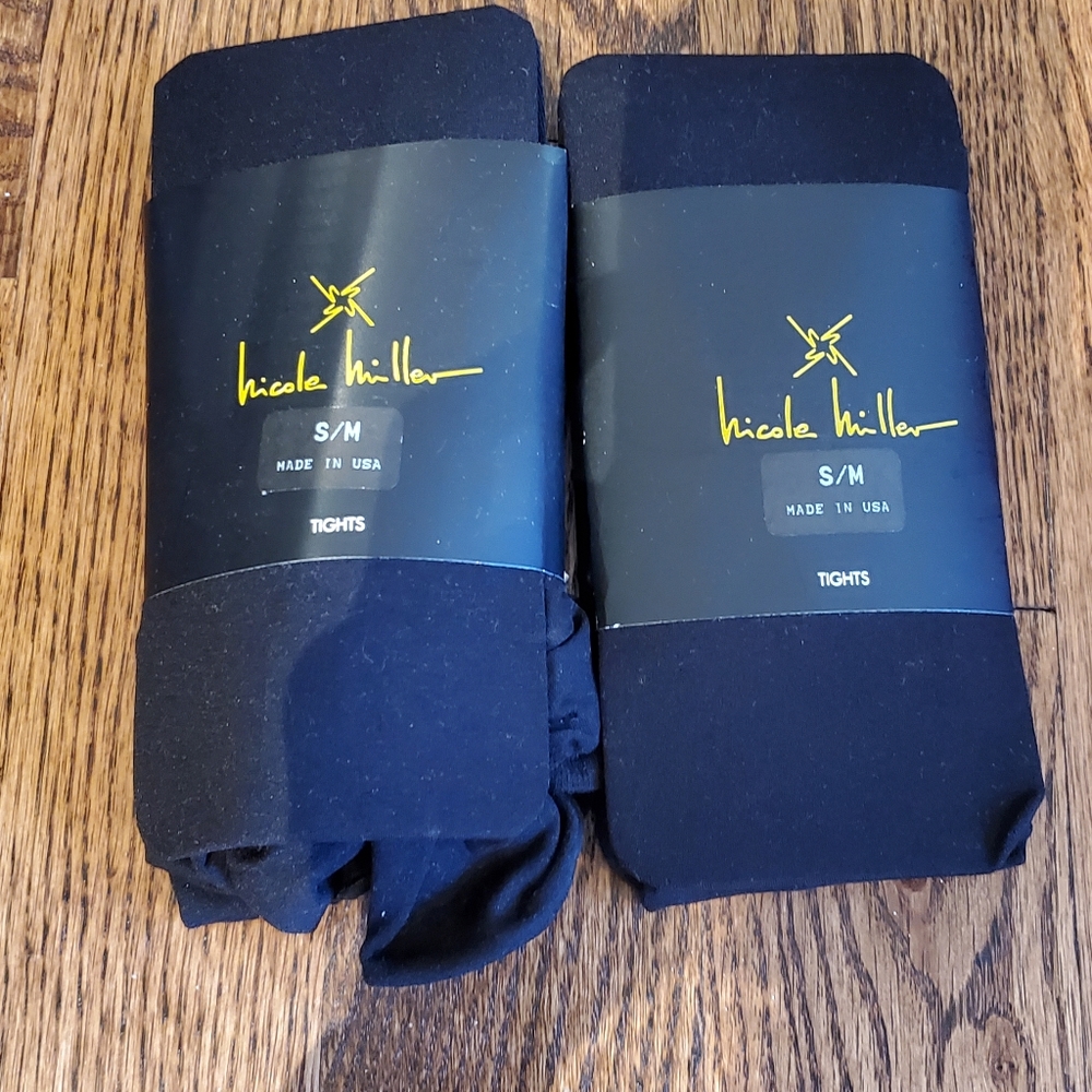 Nicole Miller opaque tights size s/m